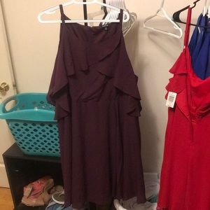 Cold shoulder chiffon dress